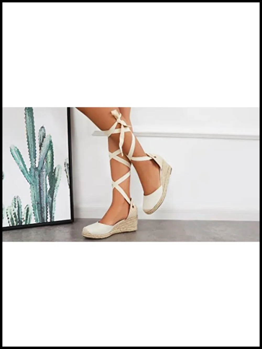 Lace Up Closed Toe Espadrille Wedge Sandals - Platform Summer